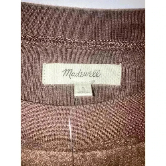 Madewell (Re)sourced Brushed Side Button Relaxed Sweatshirt Hot Cocoa - Picture 6 of 10